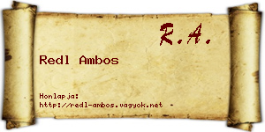 Redl Ambos névjegykártya